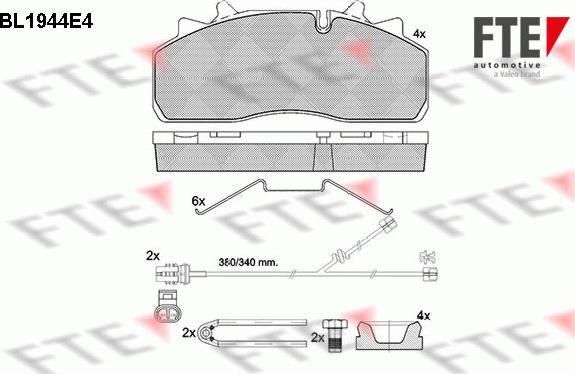 FTE 9500061 - Тормозные колодки, дисковые, комплект autosila-amz.com