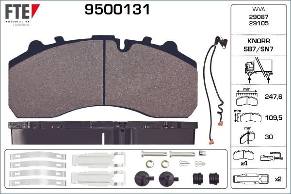 FTE 9500131 - Тормозные колодки, дисковые, комплект autosila-amz.com