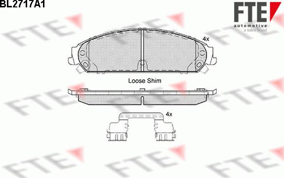 FTE BL2717A1 - Тормозные колодки, дисковые, комплект autosila-amz.com