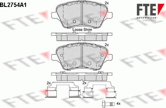 FTE BL2754A1 - Тормозные колодки, дисковые, комплект autosila-amz.com