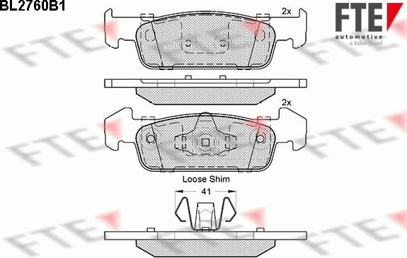 FTE 9010968 - Тормозные колодки, дисковые, комплект autosila-amz.com