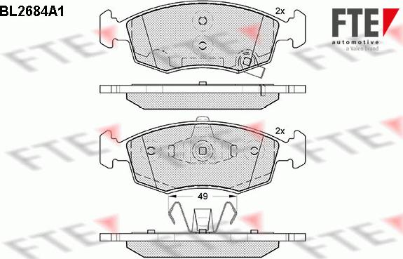 FTE BL2684A1 - Тормозные колодки, дисковые, комплект autosila-amz.com