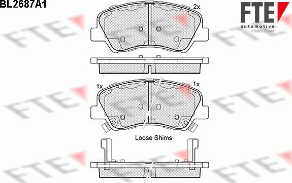 FTE BL2687A1 - Тормозные колодки, дисковые, комплект autosila-amz.com