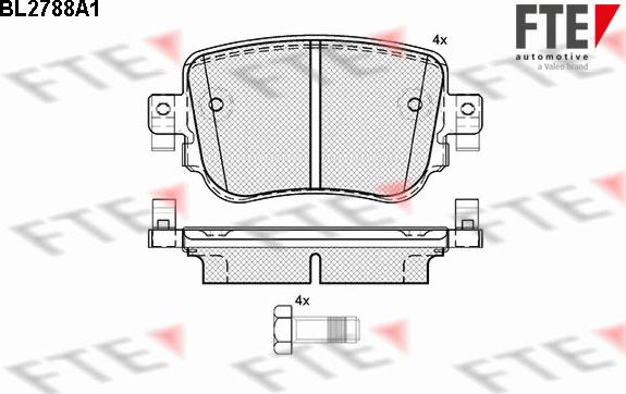 FTE BL2788A1 - Тормозные колодки, дисковые, комплект autosila-amz.com