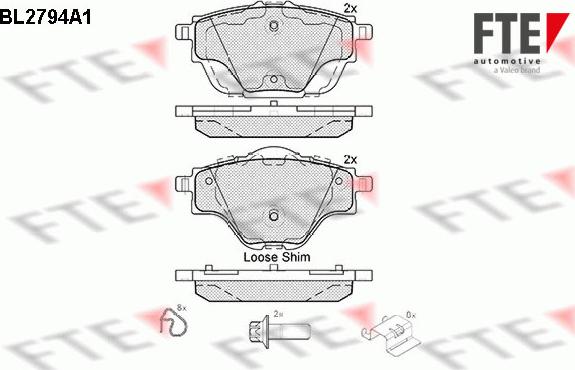 FTE BL2794A1 - Тормозные колодки, дисковые, комплект autosila-amz.com