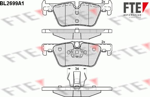 FTE BL2699A1 - Тормозные колодки, дисковые, комплект autosila-amz.com