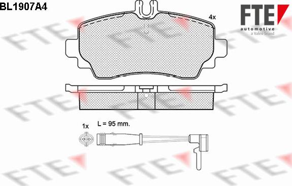 FTE BL1907A4 - Тормозные колодки, дисковые, комплект autosila-amz.com