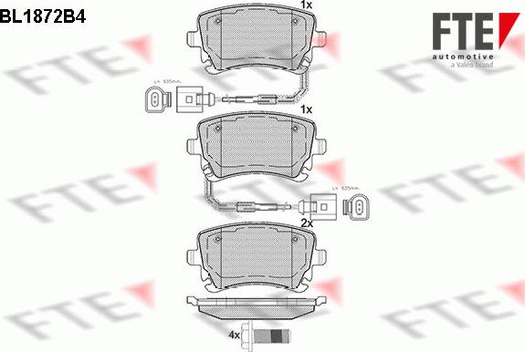 FTE BL1872B4 - Тормозные колодки, дисковые, комплект autosila-amz.com