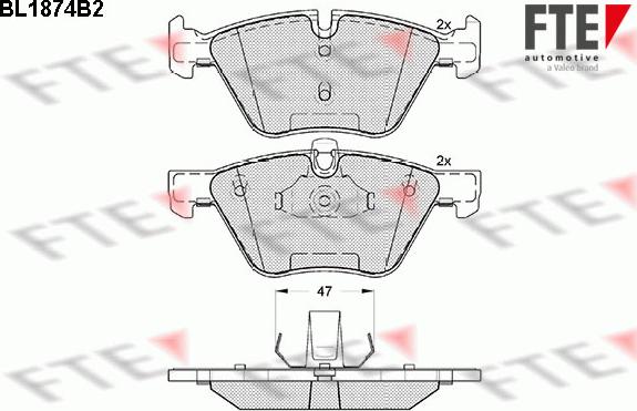 FTE BL1874B2 - Тормозные колодки, дисковые, комплект autosila-amz.com