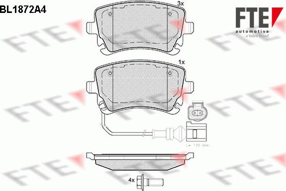 FTE BL1872A4 - Тормозные колодки, дисковые, комплект autosila-amz.com