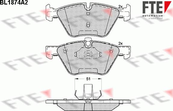 FTE BL1874A2 - Тормозные колодки, дисковые, комплект autosila-amz.com