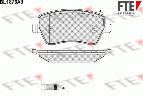 FTE BL1876A3 - Тормозные колодки, дисковые, комплект autosila-amz.com