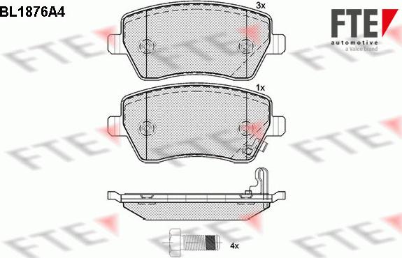 FTE BL1876A4 - Тормозные колодки, дисковые, комплект autosila-amz.com