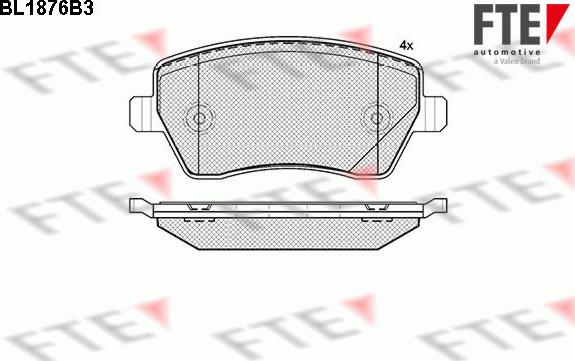 FTE BL1876B3 - Тормозные колодки, дисковые, комплект autosila-amz.com