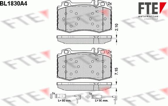 FTE BL1830A4 - Тормозные колодки, дисковые, комплект autosila-amz.com