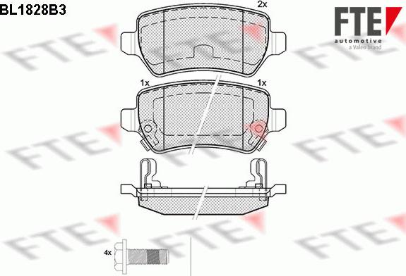 FTE BL1828B3 - Тормозные колодки, дисковые, комплект autosila-amz.com