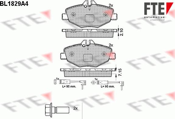 FTE BL1829A4 - Тормозные колодки, дисковые, комплект autosila-amz.com