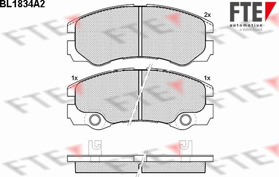 FTE BL1834A2 - Тормозные колодки, дисковые, комплект autosila-amz.com