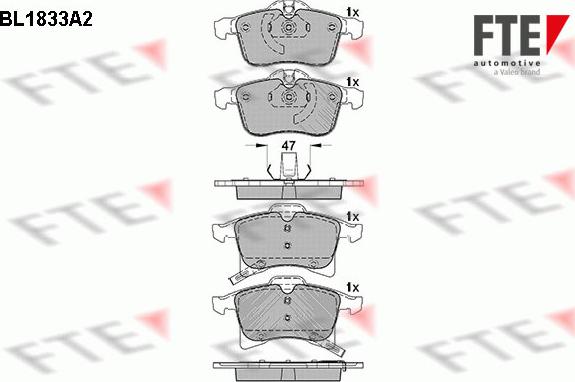 FTE BL1833A2 - Тормозные колодки, дисковые, комплект autosila-amz.com