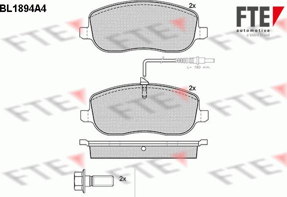 FTE BL1894A4 - Тормозные колодки, дисковые, комплект autosila-amz.com