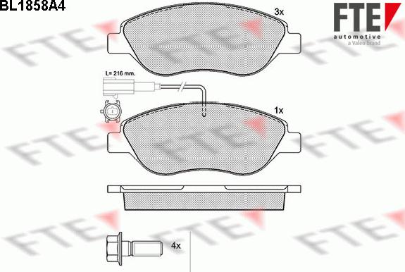 FTE BL1858A4 - Тормозные колодки, дисковые, комплект autosila-amz.com