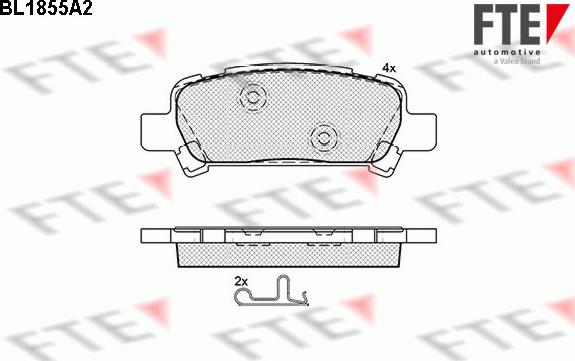 FTE BL1855A2 - Тормозные колодки, дисковые, комплект autosila-amz.com