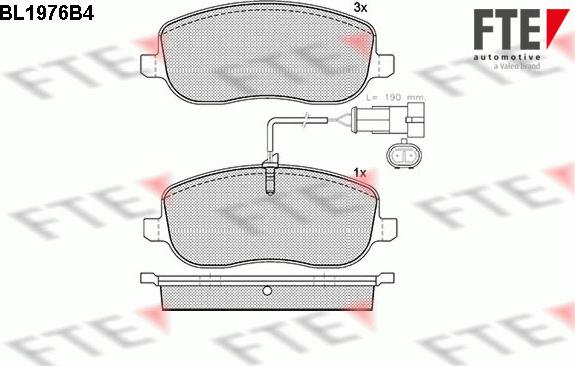 FTE BL1976B4 - Тормозные колодки, дисковые, комплект autosila-amz.com