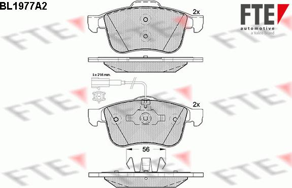 FTE BL1977A2 - Тормозные колодки, дисковые, комплект autosila-amz.com