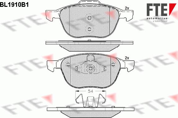 FTE BL1910B1 - Тормозные колодки, дисковые, комплект autosila-amz.com