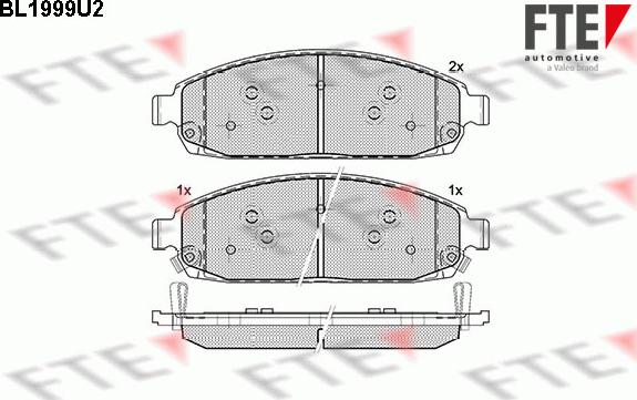 FTE BL1999U2 - Тормозные колодки, дисковые, комплект autosila-amz.com