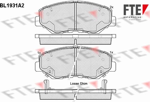 FTE BL1931A2 - Тормозные колодки, дисковые, комплект autosila-amz.com