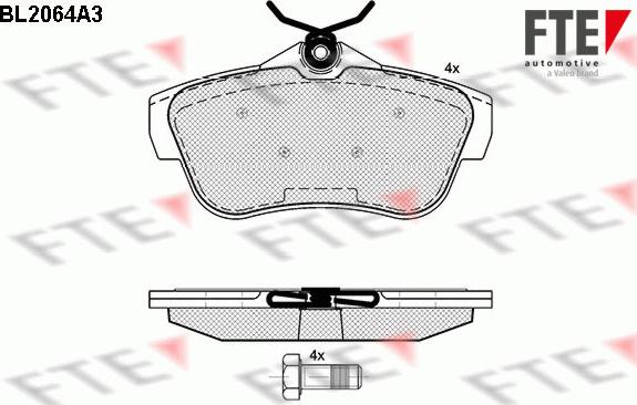 FTE BL2064A3 - Тормозные колодки, дисковые, комплект autosila-amz.com