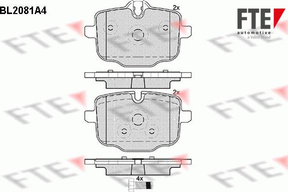 FTE BL2081A4 - Тормозные колодки, дисковые, комплект autosila-amz.com