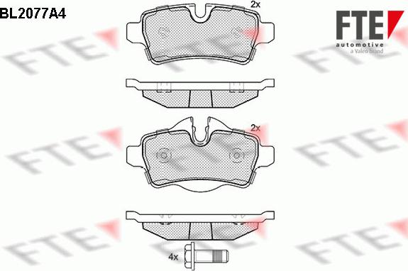 FTE BL2077A4 - Тормозные колодки, дисковые, комплект autosila-amz.com