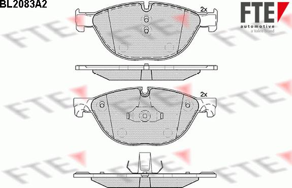 FTE BL2083A2 - Тормозные колодки, дисковые, комплект autosila-amz.com