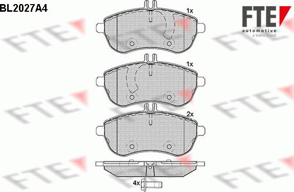 FTE BL2027A4 - Тормозные колодки, дисковые, комплект autosila-amz.com