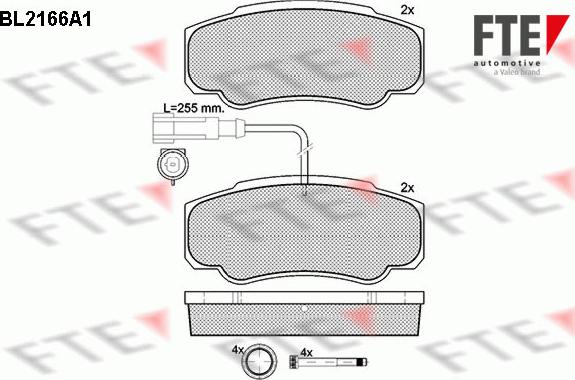 FTE BL2166A1 - Тормозные колодки, дисковые, комплект autosila-amz.com