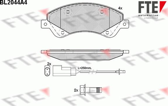 FTE BL2044A4 - Тормозные колодки, дисковые, комплект autosila-amz.com