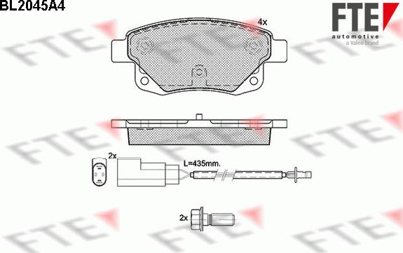 FTE BL2045A4 - Тормозные колодки, дисковые, комплект autosila-amz.com