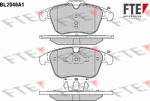 FTE BL2046A1 - Тормозные колодки, дисковые, комплект autosila-amz.com