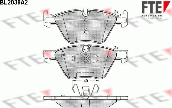 FTE BL2039A2 - Тормозные колодки, дисковые, комплект autosila-amz.com