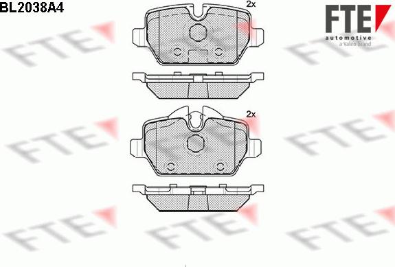 FTE BL2038A4 - Тормозные колодки, дисковые, комплект autosila-amz.com