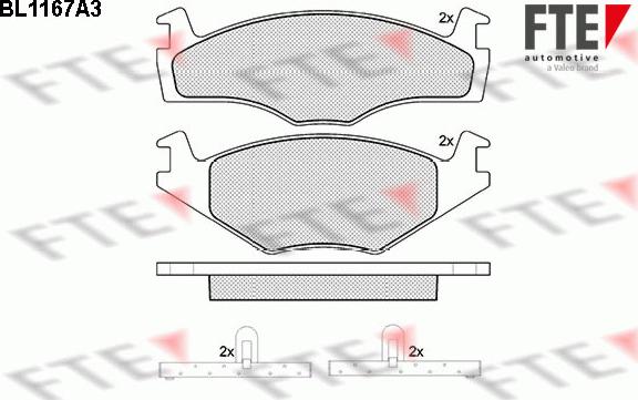 FTE BL1167A3 - Тормозные колодки, дисковые, комплект autosila-amz.com