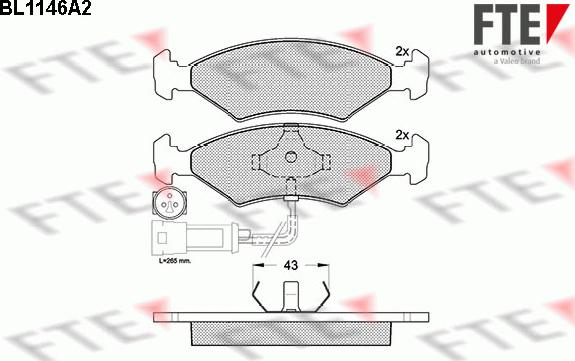 FTE 9010041 - Тормозные колодки, дисковые, комплект autosila-amz.com