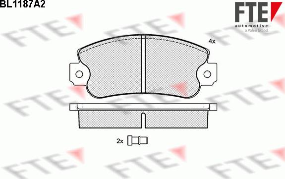 FTE BL1187A2 - Тормозные колодки, дисковые, комплект autosila-amz.com