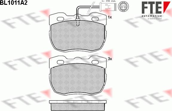 FTE BL1011A2 - Тормозные колодки, дисковые, комплект autosila-amz.com