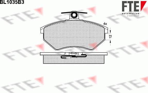 FTE BL1035B3 - Тормозные колодки, дисковые, комплект autosila-amz.com