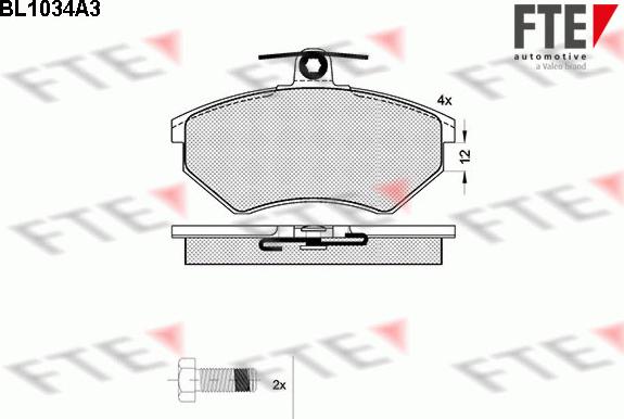 FTE BL1034A3 - Тормозные колодки, дисковые, комплект autosila-amz.com