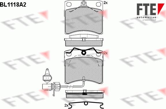 FTE BL1118A2 - Тормозные колодки, дисковые, комплект autosila-amz.com