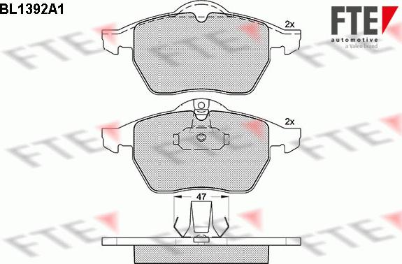 FTE BL1392A1 - Тормозные колодки, дисковые, комплект autosila-amz.com